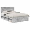 vidaXL Cadru de pat cu headboard Beton 140 x 190 cm Lemn de pin masiv