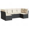 vidaXL Set mobilier de grădină cu perne, 6 piese, negru, poliratan