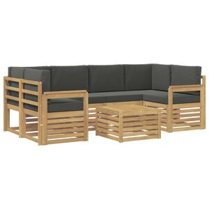 vidaXL Set de canapele de exterior 7 buc. Alb și antracit Poliester