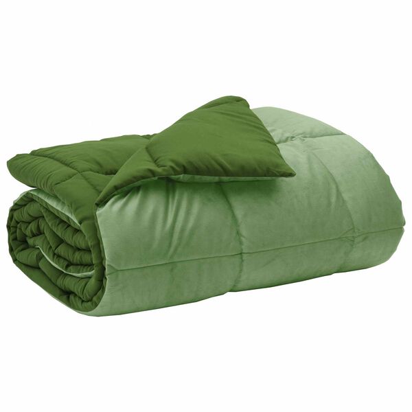 vidaXL Duvet de iarnă Patos Verde 140 x 200 cm Microfibră