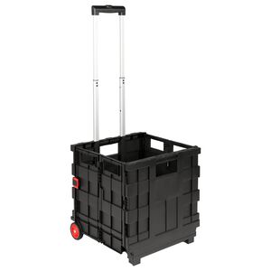 vidaXL Cărucior Manual Negru și roșu 35 x 39 x 92 cm PP și elastomer