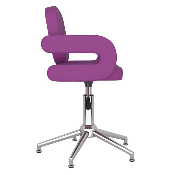 vidaXL Scaune de bucătărie pivotante, 2 buc, violet, piele ecologică