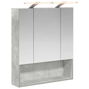 vidaXL Dulap cu oglindă pentru baie Gri din beton 60 x 14.5 x 70 cm
