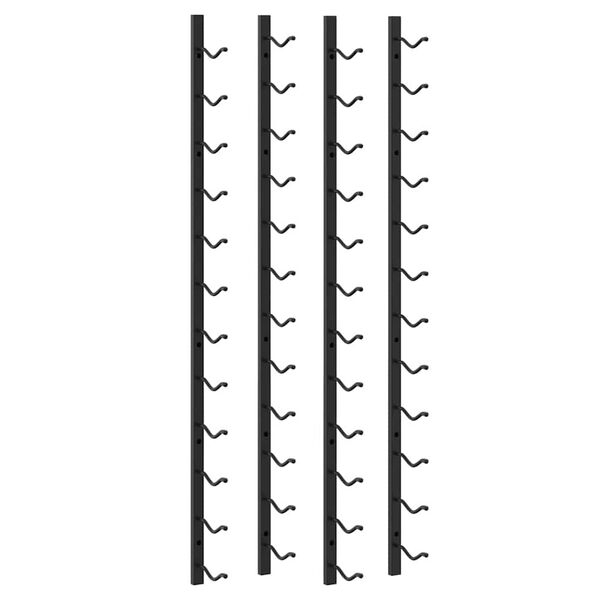 vidaXL Suporturi vin montate pe perete, 12 sticle, 2 buc, negru, fier