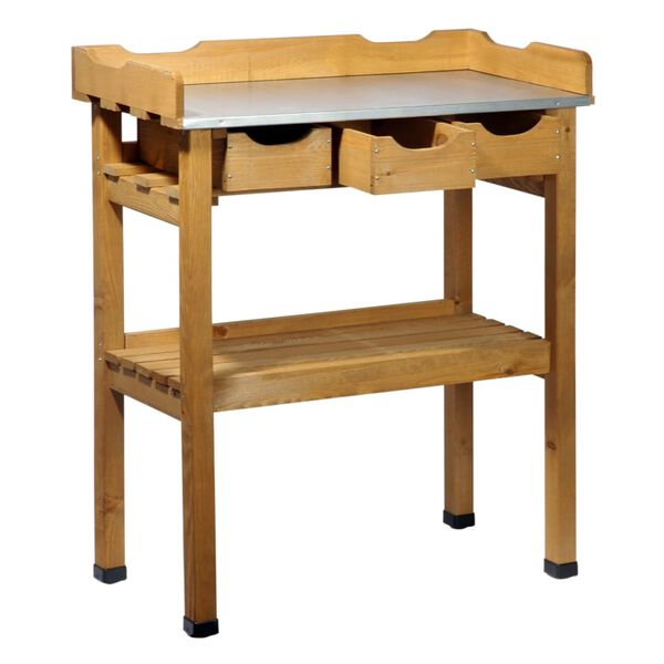 dobar Masa de plantare din lemn cu 3 sertare, maro