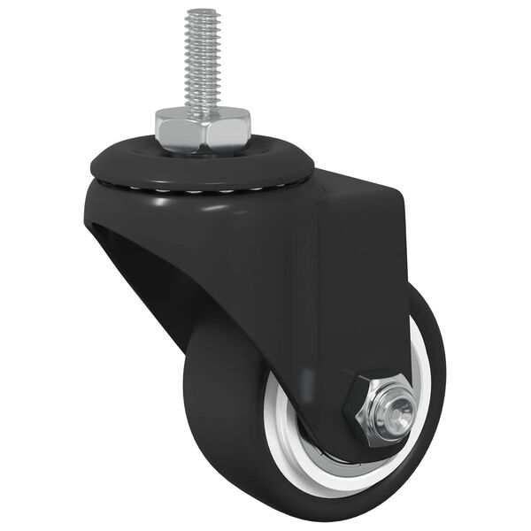 vidaXL Roată pivotantă 12 pcs Negru 40,4 x 40,4 x 19,7 mm