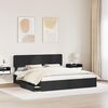 vidaXL Pat cu storage cu headboard Negru 200 x 200 cm Lemn compozit