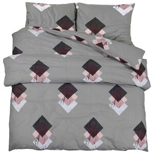 vidaXL Set cu husă de pilotă, gri, 140x200 cm, bumbac