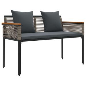 vidaXL Bancă de exterior 2 -Seater 117 x 54 x 74.5 cm poliratan