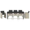 vidaXL Set de masă pentru grădină cu pernă 9 pcs Gri deschis poliratan