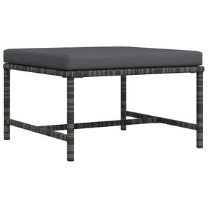 vidaXL Taburet modular cu pernă, gri, poliratan