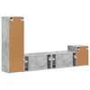 vidaXL Set comodă TV Pe perete 4 pcs Gri din beton Lemn compozit