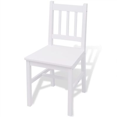 vidaXL Set cu masă și scaune din lemn de pin, alb, 5 piese