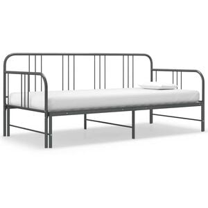 vidaXL Cadru pat canapea extensibilă, gri, 90 x 200 cm, metal