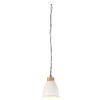 vidaXL Lampă suspendată industrială, alb, 23 cm, lemn masiv&fier, E27