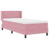 vidaXL Pat cu arcuri cu saltea cu headboard Roz 200 x 100 cm Catifea