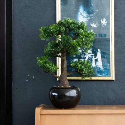 Emerald Ficus artificial mini bonsai, verde, 47 cm 420006