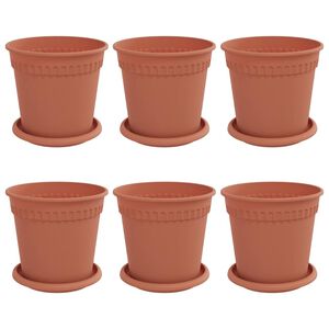 vidaXL Ghivece pentru plante 6 pcs Roșu cărămidă &Oslash; 17 x 14 cm Plastic