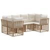 vidaXL Set de canapele de exterior cu pernă 6 pcs natural Poliester