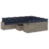 vidaXL Set canapele de grădină cu perne, 11 piese, gri, poliratan