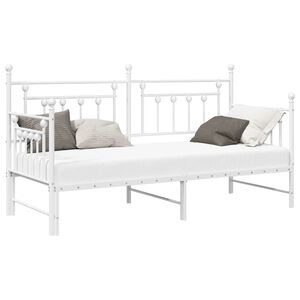 vidaXL Cadru de pat de zi Alb 80 x 200 cm Oțel