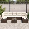 vidaXL Set de canapele pentru grădină 8 pcs Maro Rattan poli
