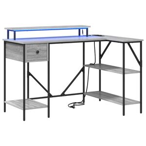 vidaXL Birou cu sertar Gri Sonoma 120 x 79 x 86,5 cm Lemn compozit