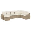 vidaXL Set canapele de grădină, 8 piese, cu perne, bej, poliratan