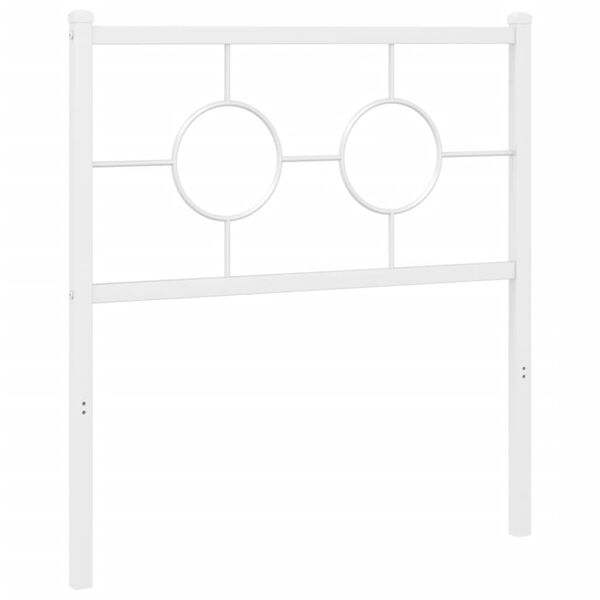 vidaXL Tăblie de pat metalică, alb, 80 cm