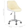 vidaXL Scaun de bucătărie pivotant, crem și alb, piele ecologică