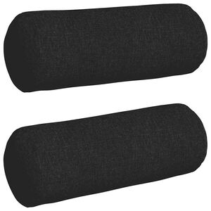vidaXL Perne Bolster 2 pcs Negru &Oslash; 25 x 70 cm țesătură