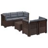 vidaXL Sofa de grădină cu 5 locuri cu perne aspect rattan PP Maro