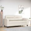 vidaXL Canapea cu 2 locuri, crem, 140 cm, piele ecologică