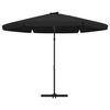 vidaXL Umbrelă de soare de grădină, st&acirc;lp din oțel, negru, 300 cm