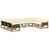 vidaXL Set de canapele de exterior cu pernă 9 pcs Natural și Crem