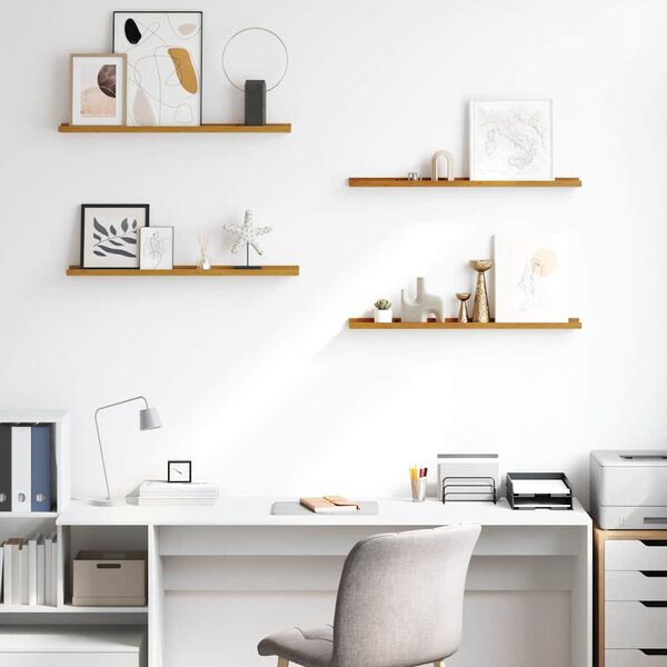 vidaXL Raft de perete cu raft 4 pcs Bej 80 x 9 x 3 cm Lemn compozit