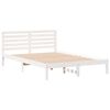 vidaXL Cadru de pat cu headboard Alb 140 x 210 cm Lemn de pin masiv