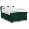 vidaXL Pat box spring cu saltea, verde &icirc;nchis, 160x200 cm, catifea