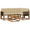 vidaXL Set de canapele de exterior 5 buc. Natural și Bej