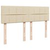 vidaXL Pat box spring cu saltea, crem, 160x200 cm, material textil