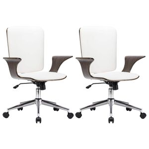 vidaXL Scaune de birou cu rotire 2 buc. Piele artificială