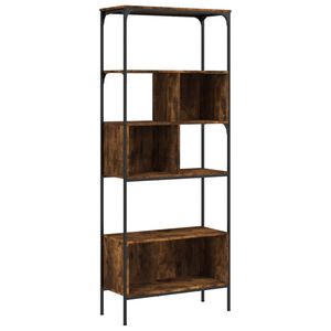 vidaXL Bibliotecă cu 5 niveluri, stejar fumuriu, 76x33x188,5 cm, lemn