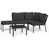 vidaXL Set mobilier de grădină cu perne gri, 5 piese, oțel