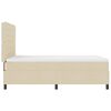 vidaXL Pat cu arcuri cu saltea cu headboard Crem 140 x 190 cm țesătură