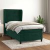 vidaXL Pat box spring cu saltea, verde &icirc;nchis, 100x200 cm, catifea