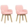 vidaXL Scaune de dining rotative 2 buc. Boucl&eacute; Roz 54 x 58 x 87 cm