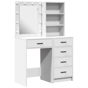 vidaXL Masă de Machiaj 2 pcs Alb 50 x 41 x 135 cm Lemn compozit