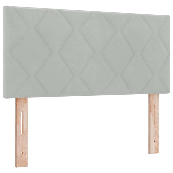 vidaXL Tăblie cap cu headboard Gri deschis 90 cm Catifea