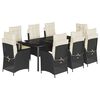 vidaXL Set mobilier de grădină cu perne, 9 piese, negru, poliratan