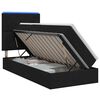 vidaXL Pat cu LED și saltea Negru 100 x 200 cm Țesătură